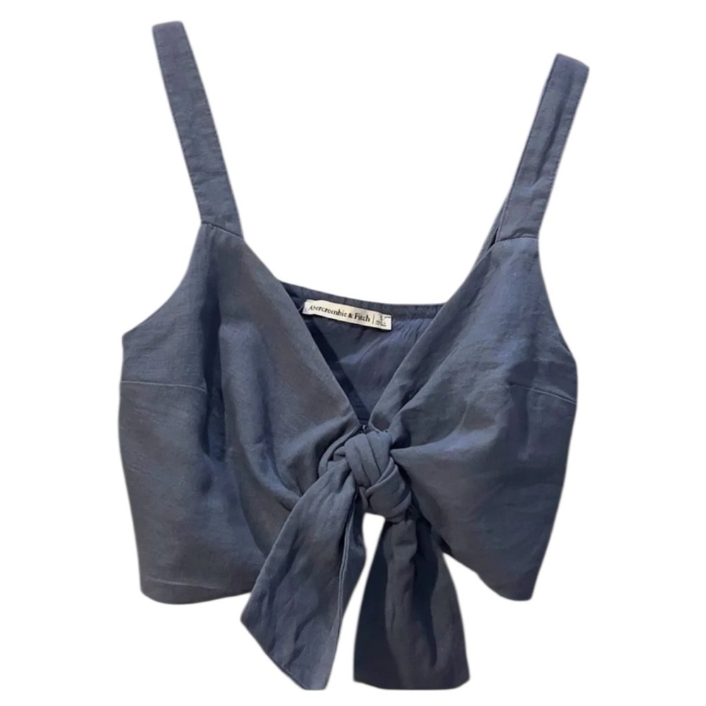 Abercrombie & Fitch Small blue linen blend summer top
